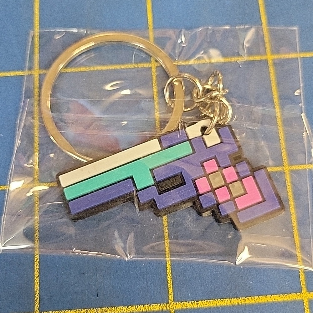 Minecraft-themed pixel gun Keyring Purse Charm